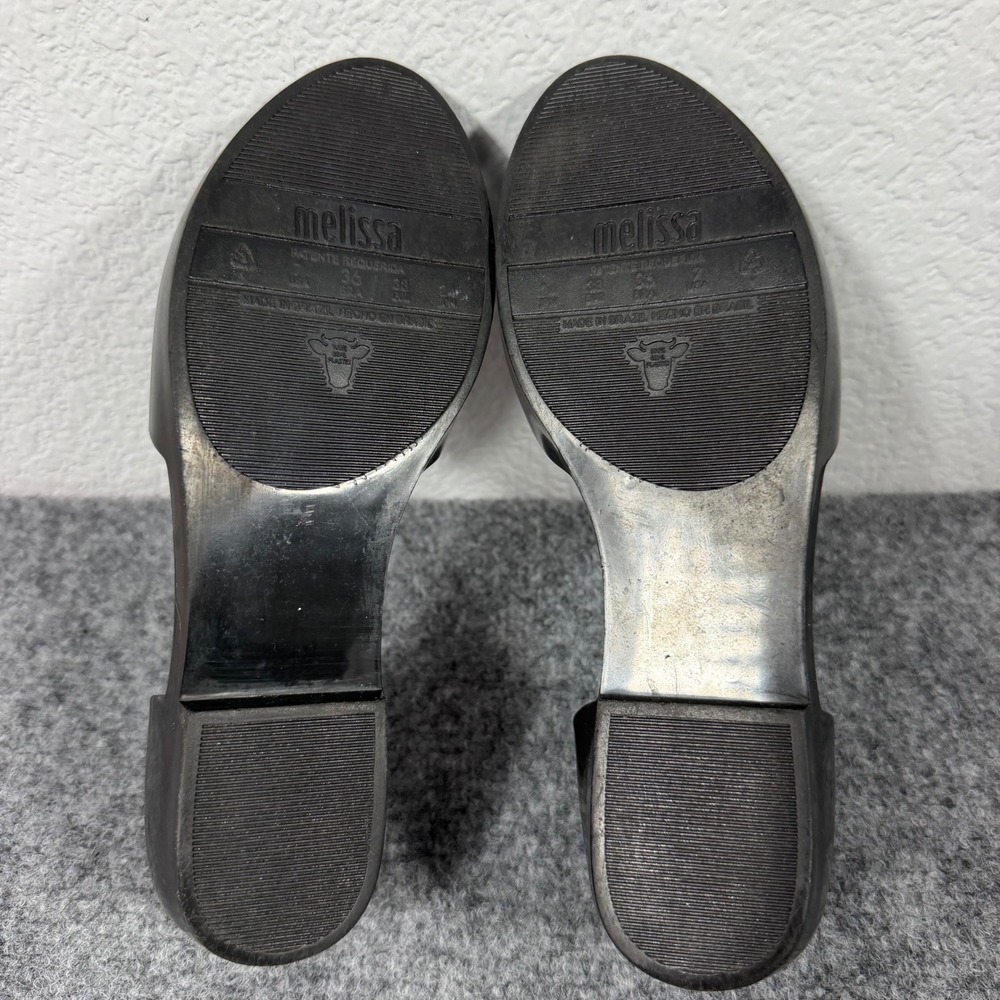 Melissa Ultragirl Sweet D Orsay Flats Womens 7 EU 38 Black Melflex Glitter Bow - Picture 6 of 8
